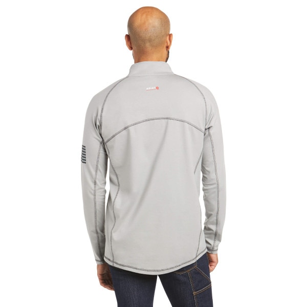 Ariat FR Combat Stretch Patriot 1/4 Zip Work Shirt in Silver Fox